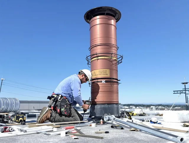 Installed chimney liner by Darien Chimney Sweep in Darien, CT