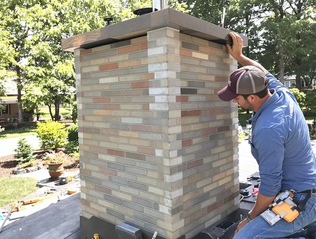Darien Chimney Sweep completing a modern chimney remodel in Darien, CT