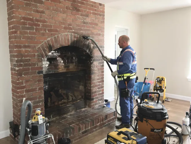 Darien Chimney Sweep expert performing detailed chimney sweep in Darien, CT