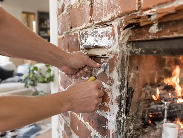 Routine fireplace repair by Darien Chimney Sweep in Darien, CT