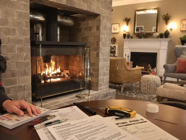 Darien Chimney Sweep verifying fireplace safety measures in Darien, CT